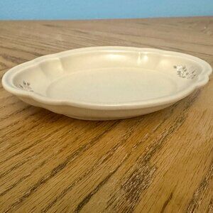 Vintage Stoneware Pfaltzgraff Remembrance Beige Floral Oval Reilsh Dish Plate